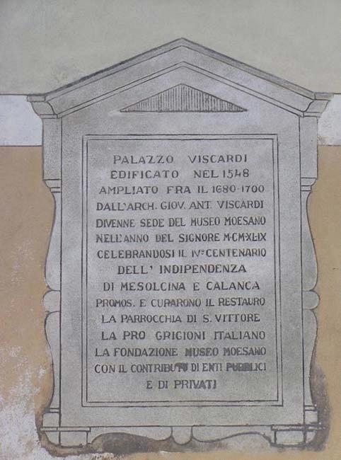 Palazzo viscardi museo moesano scritta su parete1